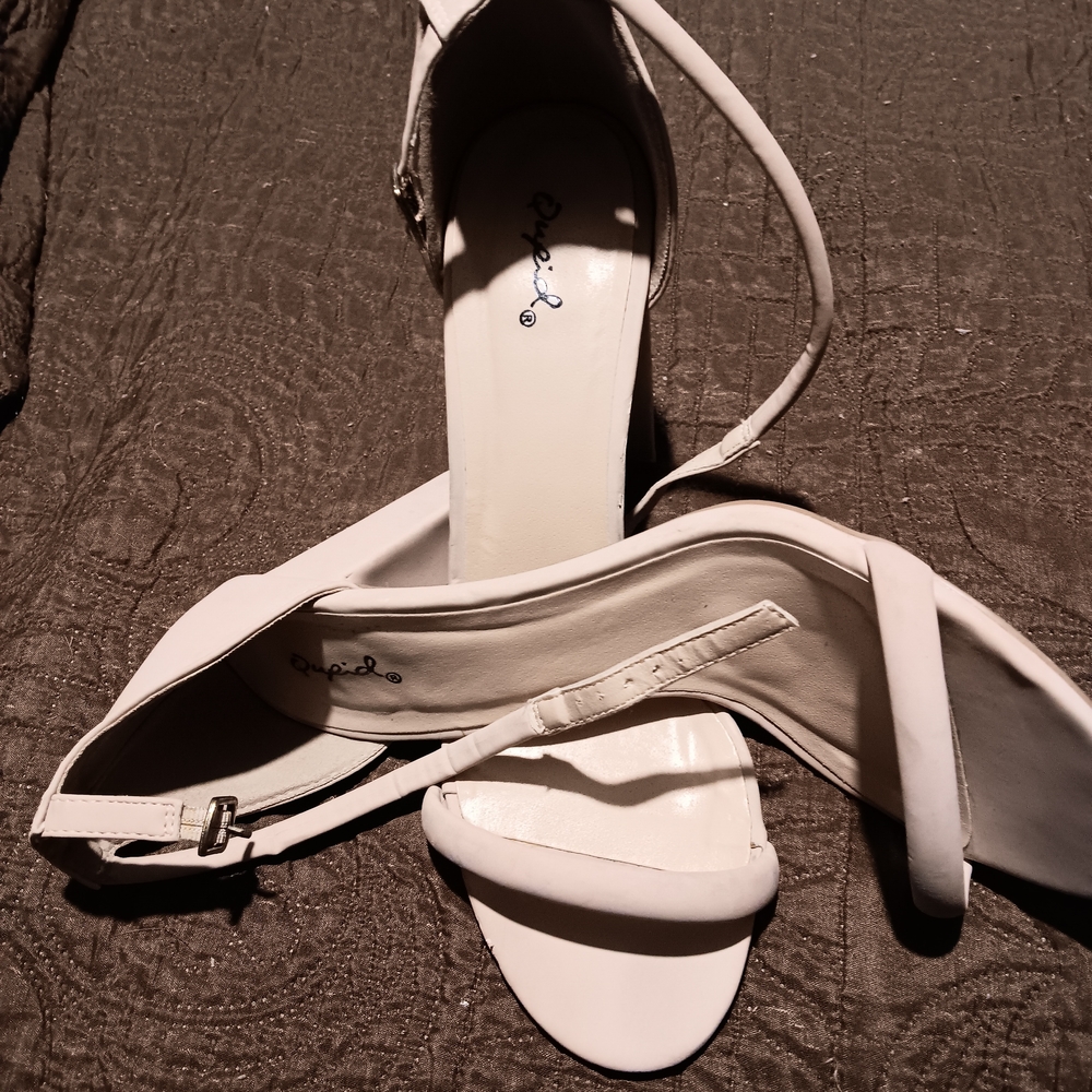 Qupid Chic White Strappy Heels - Picture 2 of 4